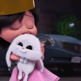 ❤ Snowball The Secret Life of Pets cartoon, bunny, rabbit, cute, animal, pet telegram sticker