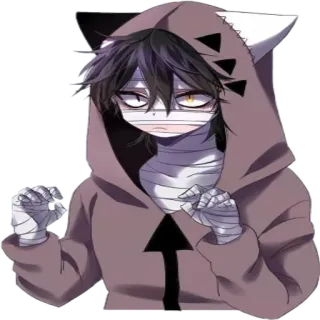 🐺 Zack Foster Angels of Death Anime, Personaggio, Manga, Fascia, Felpa con cappuccio, Angels of Death telegram sticker