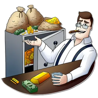 😎 Geld, Gold, Reichtum, reich, Geschäftsmann, Luxus, Finanzen telegram sticker