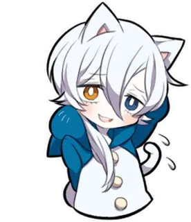 ☺️ kot, anime, chibi, słodki, naklejka, kawaii, kocia dziewczyna telegram sticker