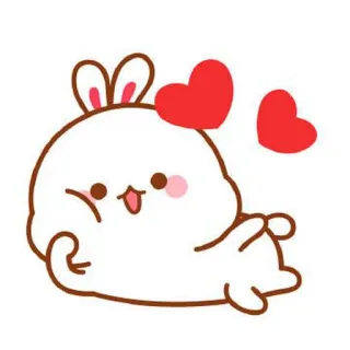 🍼 conejo, lindo, corazón, amor, dibujos animados telegram sticker