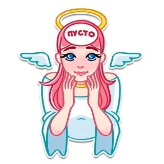 😅 пусто Engel, Heiligenschein, Flügel, süß, Mädchen, Aufkleber telegram sticker