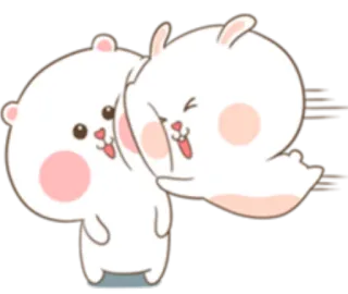 ☺️ Bär, Hase, süß, Tiere, Sticker, Cartoon, spielerisch telegram sticker