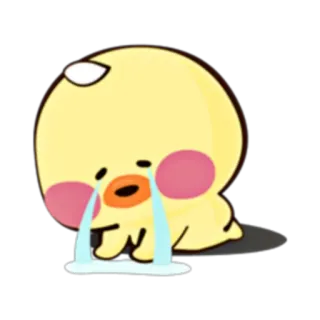 🐥 sad, crying, cartoon, yellow, cute, emotional telegram sticker