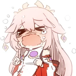 🌊 Yae Miko Genshin Impact Anime, Pleurs, Yae Miko, Genshin Impact, Triste, Émotionnel telegram sticker