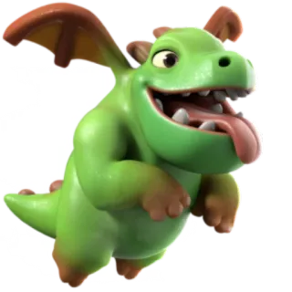 😛 Baby Dragon Clash of Clans dragon, baby, clash of clans, cute, green, game telegram sticker