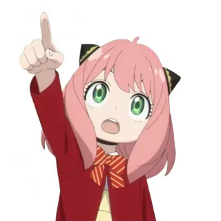 👆 Anya Forger Spy x Family Anime, Anya, Spy x Family, imut, karakter whatsapp sticker