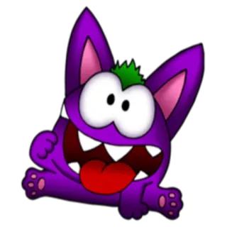 😄 monster, purple, cartoon, cute, funny telegram sticker