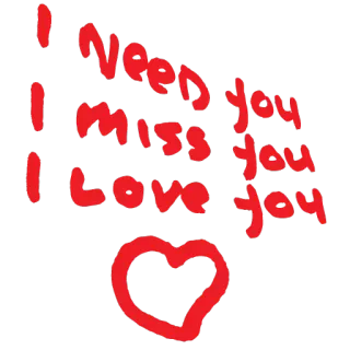 😍 I Need you I Miss you I Love you miłość, serce, tęsknię za tobą, potrzebuję cię whatsapp sticker