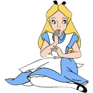 🤭 Alice Alice in Wonderland 爱丽丝, 迪士尼, 卡通, 仙境, 可爱, 金发 whatsapp sticker