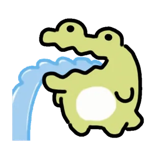 ⭐ grenouille, eau, mignon, animal, dessin animé telegram sticker