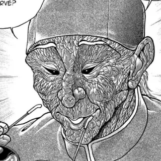😌 Kaku Kaioh Baki Kampfsport, alter Mann, Anime, Manga, Kämpfer telegram sticker