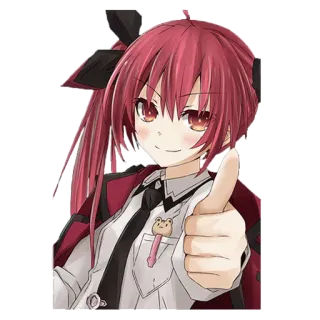 👍 Anime, Cartoon, Mädchen, Figur, Daumen hoch, Süß whatsapp sticker