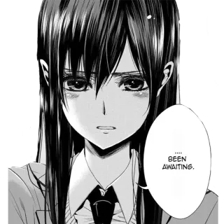 🙂 ... BEEN AWAITING. Anime, Manga, Fille, Attente, Triste, Uniforme scolaire, Monochrome whatsapp sticker