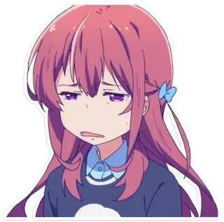 😒 Anime, Cô gái, Dễ thương, Sticker, Hoạt hình, Minh họa telegram sticker