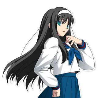 😝 Anime, Chica, Uniforme escolar, Estudiante, Dibujos animados telegram sticker