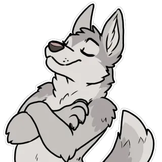 😏 Wolf, Furry, Zelfverzekerd, Zelfgenoegzaam, Dier telegram sticker