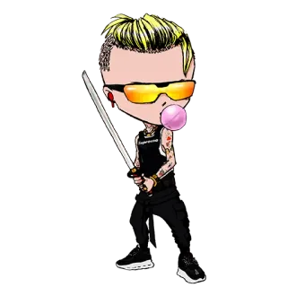 ⚔️ Desenho animado, Personagem, Espada, Katana, Chiclete, Anime whatsapp sticker