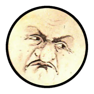 😠 лицо, луна, выражение, ворчливый, мужчина telegram sticker
