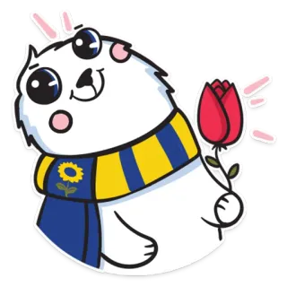 🌷 dier, schattig, sticker, bloem, cartoon, beer telegram sticker