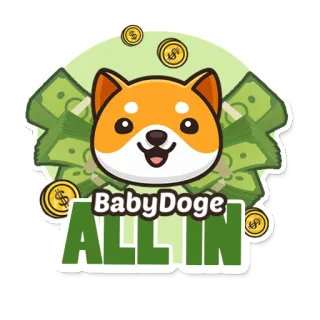 💰 BabyDoge ALL IN BabyDoge, cryptocurrency, money, dog, cartoon, meme, all in telegram sticker