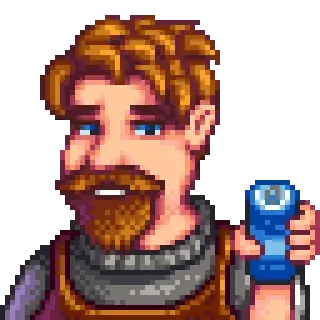 🤪 Clint Stardew Valley videojuego, pixel art, Stardew Valley, Clint, herrero telegram sticker