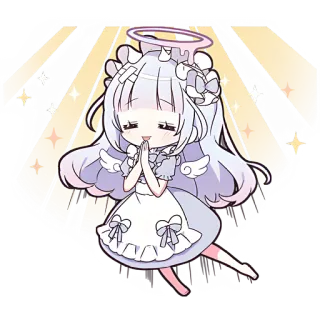 😇 anime, angel, kawaii, cute, chibi, wings, halo, sparkle telegram sticker