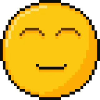 😊 Эмодзи, Пиксель арт, Смайлик, Счастливый, Желтый telegram sticker