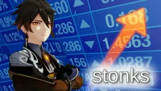 💸 Zhongli Genshin Impact stonks meme, stock market, stonks, video game, character telegram sticker