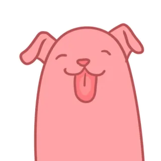 😘 狗, 可爱, 卡通, 动物, 宠物, 粉色, 舌头 telegram sticker