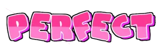 💯 PERFECT perfecto, rosa, positivo, elegante whatsapp sticker