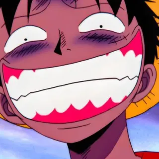 😈 Monkey D. Luffy One Piece anime, manga, kartun, bajak laut, bahagia, senyum, Luffy telegram sticker