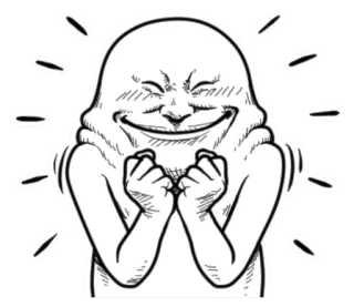 😏 autocollant, dessin, personnage, excité, joyeux, célébration telegram sticker