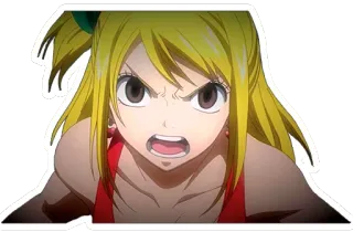 😠 Lucy Fairy Tail Аниме, Fairy Tail, Люси, Персонаж, Мультфильм telegram sticker