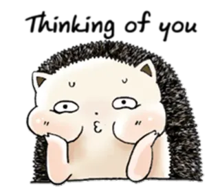 🙄 hérisson, mignon, animal, dessin animé, expression, moue telegram sticker