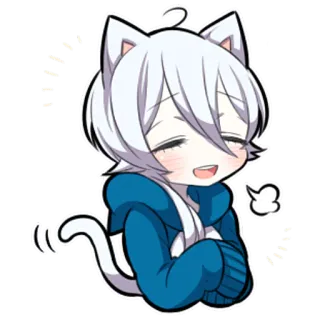 😂 cat, anime, cartoon, cute, kawaii, neko telegram sticker