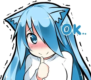 👍 OK... Anime, Carino, Ragazza, Okay, Approvazione, Accordo whatsapp sticker