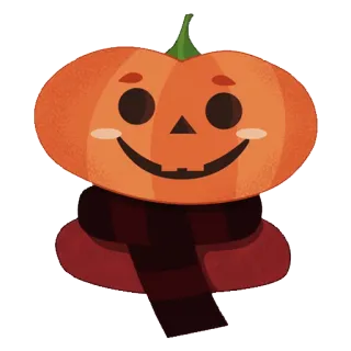 😊 zucca, autunno, halloween, sciarpa, carino, autunno telegram sticker