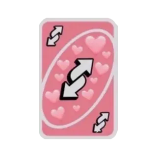 ✋ carte Uno, carte inversée, jeu, jeu de cartes, rose, coeurs whatsapp sticker