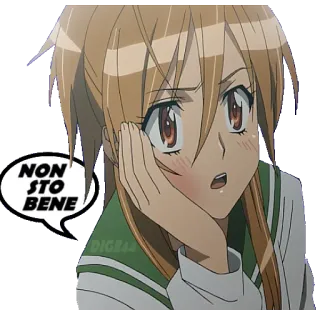 🤒 NON STO BENE Anime, Cô gái, Buồn, Biểu cảm, Sticker telegram sticker