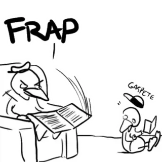 📰 FRAP GASPETE Desenho animado, Boneco palito, Humor, Preto e branco telegram sticker