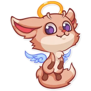 😇 angel, animal, cute, wings, halo, kawaii telegram sticker