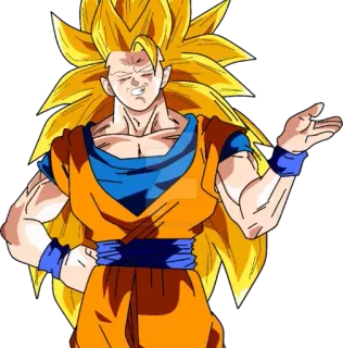 👋 Goku Dragon Ball 悟空, ドラゴンボール, 超サイヤ人3, アニメ, 漫画, キャラクター telegram sticker