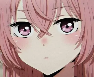 💖 Anime, Gadis, Rambut pink, Merona, Lucu, Manga telegram sticker
