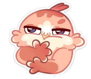 🤔 птица, милый, стикер, мультфильм, животное telegram sticker