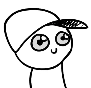 😀 Desenho animado, Personagem, Chapéu, Fofo, Rabisco, Simples whatsapp sticker