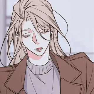 🧬 rubia, abrigo, retrato, hombre, anime telegram sticker