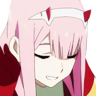 🙂 Zero Two Darling in the Franxx Anime, Zero Two, Darling in the Franxx, Manga, Pinke Haare, Hörner telegram sticker