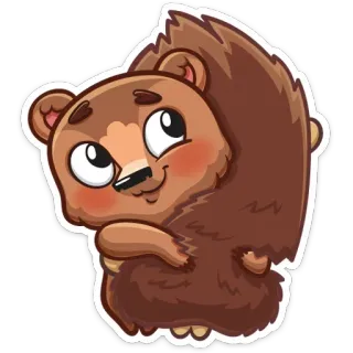 🤗 Kreskówka, Zwierzę, Niedźwiedź, Uroczy, Naklejka, Brązowy telegram sticker