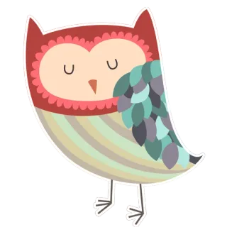 😢 sowa, słodki, ptak, zwierzę telegram sticker